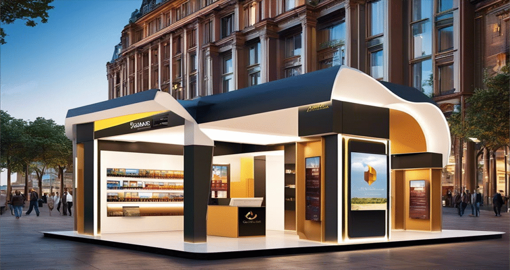 VistaAds CompaiPA Modular Kiosk Retail Experience in an urban area